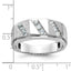 14k White Gold Polished and Satin Mens Ring Mounting, Mounting Only - Sophia Jewelers