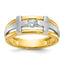 10k Two-tone Men's Polished Satin and Cut-Out 1/5 Carat A Quality Diamond Cross Ring