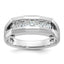 14k White Gold Five Stone Polished and Satin Men's Ring Mounting, Mounting Only - Sophia Jewelers
