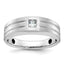 14k White Gold Mens Polished and Satin Diamond Ring Mounting, Mounting Only - Sophia Jewelers