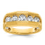 14k Two-tone Men's Polished and Satin 5-Stone Ring Mounting - Sophia Jewelers