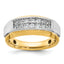 14k Two-tone Mens Polished and Satin 2-Row 1/2 Carat AA Quality Diamond Ring - Sophia Jewelers