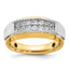 Men's Two-Row Diamond Ring in 14K Two-Tone Gold, 9.29mm (1/2 ct. tw.), Size 10 - Sophia Jewelers