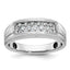 14k White Gold Men's Polished Satin and Grooved Ring Mounting, Mounting Only - Sophia Jewelers
