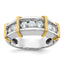 14k Two-tone Mens Polished 7-Stone Ring Mounting, Mounting Only - Sophia Jewelers