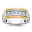 Men's Square Five-Stone Diamond Ring in 14K Two-Tone Gold (1 ct. tw.), Size 10 - Sophia Jewelers