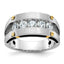 Men's Five-Stone Lab-Grown Diamond Ring in 14K Two-Tone Gold, 3.7mm (1 ct. tw.), Size 10 - Sophia Jewelers