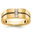 10k White Gold with Black Rhodium Men's Satin and Grooved 3-Stone 1/5 Carat A Quality Diamond Ring