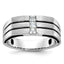 14k White Gold Mens Polished and Satin Diamond Ring Mounting, Mounting Only - Sophia Jewelers