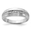 14k White Gold Men's Polished Satin and Grooved 5-Stone Ring Mounting, Mounting Only - Sophia Jewelers