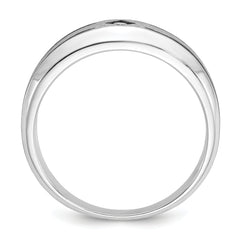 10k White Gold Men's w/Black Rhod Satin Diamond Complete Ring