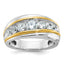 Men's Seven-Stone Diamond Ring in 14K Two-Tone Gold (1 1/2 ct. tw.), Size 10 - Sophia Jewelers