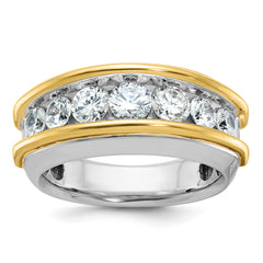 14k Two-tone Men's Lab Grown VS/SI FGH Dia Complete Ring - Sophia Jewelers