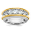 14k Two-tone Mens Polished 7-Stone Channel Ring Mounting, Mounting Only - Sophia Jewelers