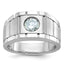 Men's Lab-Grown Diamond Ring in 14K White Gold, 12mm (1 ct. tw.), Size 10 - Sophia Jewelers