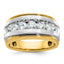 14k with White Rhodium Mens Polished Satin and Grooved 7-Stone 1.5 Carat AA Diamond Ring - Sophia Jewelers