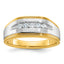 14k with White Rhodium Men's Polished Satin and Grooved 5-Stone 1/4 Carat AA Quality Diamond Ring - Sophia Jewelers