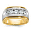 Men's Five-Stone Lab-Grown Diamond Ring in 14K Two-Tone Gold, 3.6mm (1 ct. tw.), Size 10 - Sophia Jewelers