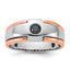14k Two-tone White/Rose Gold Mens 1/4 carat Black Diamond Complete Ring - Sophia Jewelers