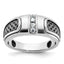 14k White Gold with Black Rhodium Mens 1/5 carat Diamond Complete Ring - Sophia Jewelers