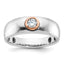 Men's White/Rose Diamond Ring in 14K Two-Tone Gold (1/4 ct. tw.), Size 10 - Sophia Jewelers