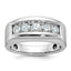 Men's Five Stone Lab-Grown Diamond Ring in 14K White Gold (1 ct. tw.), Size 10 - Sophia Jewelers