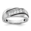 14k White Gold with Black Rhodium 1 carat Lab Grown Diamond VS/SI+ G+ Complete Polished Satin and Grooved Men's Ring
