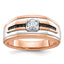 14k Two-tone White/Rose Gold Mens Diamond Ring Mounting, Mounting Only - Sophia Jewelers