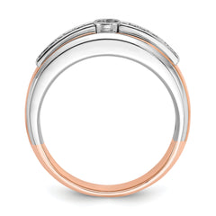 10k Two-tone White/Rose Gold Men's Diamond Complete Ring
