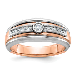 10k Two-tone White/Rose Gold Men's Diamond Complete Ring