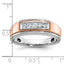 14k White and Rose Gold Men's Polished 5-Stone Ring Mounting, Mounting Only - Sophia Jewelers