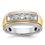 14k Two-tone Mens Polished 5-Stone Ring Mounting, Mounting Only - Sophia Jewelers