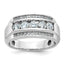 14k White Gold Men's Polished and Satin 3-Row 1 1/4 Carat AA Quality Diamond Ring - Sophia Jewelers
