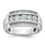 Men's Three-Row Lab-Grown Diamond Ring in 14K White Gold (1 1/5 ct. tw.), Size 10 - Sophia Jewelers