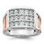Men's Lab-Grown Diamond Three-Row Ring in 14K Two-Tone Gold (1 5/8 ct. tw.), Size 10 - Sophia Jewelers
