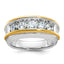 14k Two-tone Mens Polished 5-Stone Channel Ring Mounting, Mounting Only - Sophia Jewelers
