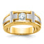 14k Two-tone Men's Polished Satin and Cut-Out Cross Ring Mounting, Mounting Only - Sophia Jewelers