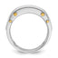 14k Two-tone Mens Polished Grooved Channel-set 5-Stone Ring Mounting, Mounting Only - Sophia Jewelers