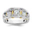 Men's Three-Stone Diamond Ring in 14K Two-Tone Gold (1 ct. tw.), Size 10 - Sophia Jewelers