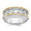 14k Two-tone Mens Polished 7-Stone Channel Ring Mounting, Mounting Only - Sophia Jewelers