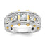 14k Two-tone Mens Polished Channel-set 5-Stone Ring Mounting, Mounting Only - Sophia Jewelers