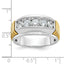 14k Two-tone Men's Polished and Textured 5-Stone 1 Carat AA Quality Diamond Ring - Sophia Jewelers