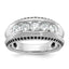 Men's Black Five-Stone Diamond Ring in 14K White Gold, 10mm (1 ct. tw.), Size 10 - Sophia Jewelers