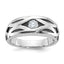 14k White Gold with Black Rhodium Men's Polished Satin and Grooved 3/8 Carat AA Quality Diamond Ring - Sophia Jewelers
