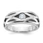 Men's Black Diamond Grooved Ring in 14K White Gold (3/8 ct. tw.), Size 10 - Sophia Jewelers