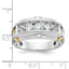 14k Two-tone Men's Polished and Textured 5-Stone Ring Mounting, Mounting Only - Sophia Jewelers