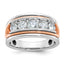 14k White and Rose Gold Mens Polished Channel-set 5-Stone 1.5 Carat AA Diamond Ring - Sophia Jewelers