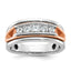 Men's Channel-Set Five-Stone Diamond Ring in 14K Two-Tone Gold, 9mm (1/2 ct. tw.), Size 10 - Sophia Jewelers