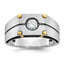 10k Two-tone Men's Polished and Satin Diamond Complete Ring