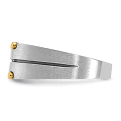 14k Two-tone Men's Polished and Satin Complete Lab Grown VS/SI FG - Sophia Jewelers